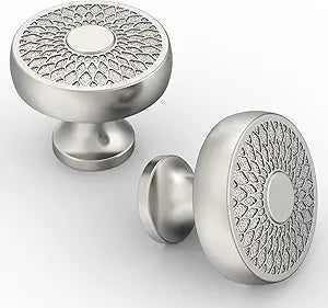 Asidrama 10 Pack Brushed Satin Nickel Kitchen Cabinet Knobs Nickel Cabinet Pulls Zinc Hardware for Dresser Drawers 1129