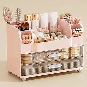 UFORU Makeup Organizer Countertop with 2 Large Drawers for Vanity Bathroom