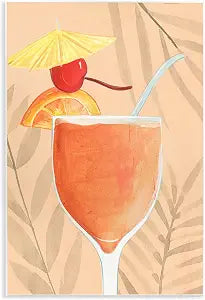 Tropical Cocktail Fruit, 13 x 19 Inch Mounted Print on Wall Plaque