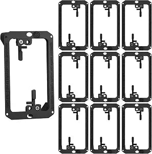 BestMounts Low Voltage Mounting Bracket 1 Gang, 10 Pack for Single Gang Wall Plate, Telephone Wires, Network Cables, HDMI, Coaxial, Speaker Cables - Low Voltage Box Cable Wall Plate Bracket, Mud Ring