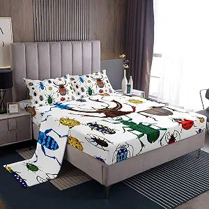 Feelyou Kid's Sheets Set Cute Cartoon Bed Sheet Set Full Size