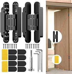 6" Hidden Door Hinges,for Secret Room and Hidden Bookcase Bookshelf(Black)