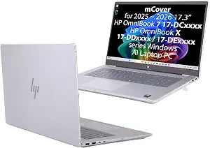 mCover Case ONLY Compatible for 17.3 2025+ HP OmniBook 7 17-DCxxxx and OmniBook X 17-DDxxxx 17-DExxxx Series Windows Laptop PC (NOT Fitting Other HP Models)- Clear