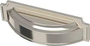 Franklin Brass 10 Pack Polished Nickel Cabinet Handles 3 inch or 3-3/4 inch (76mm or 96mm) Kitchen Cabinet Handles and Drawer Pulls for Cupboards and Dressers |Notched Backplate