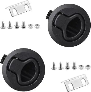2 Pack 2 Inch Flush Pull Slam Latch, Plastic (Black)