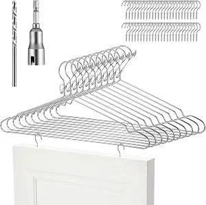 10 Pack Cabinet Door Painting Hangers 15.75'' x 7.28'' Lockable Hangers with 50 Metal Screw-in Cup Hooks 1 Drill Bit and 1 Wing Nut Driver Bit for Cabinet Door Spraying Art Drying Bracket