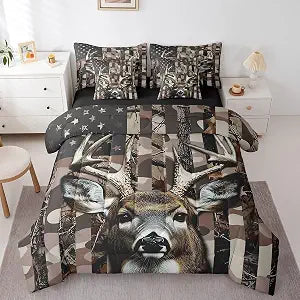 Erosebridal Comforters Set with Sheets Kids Camo Deer Bedding,7 Full
