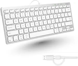 Macally USB C Wired Keyboard for Mac (USB C + USB A) Compatible Keyboard for MacBook Pro/Air, iMac & MacMini Compact Mac Keyboard