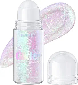 HOSAILY Mermaid Roll-on Glitter for Face Body & Hair, Sparkly Holographic Shimmer Glitter Gel Sequins for Singer Concert Rave Festival Chunky Glitter Makeup Party Halloween Accessories