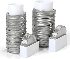 Mason Jar Lid Organizer and Storage, Set of 2 - White