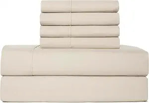 Casual Living King Sheet Set, Cooling Microfiber, 6-Piece, Beige