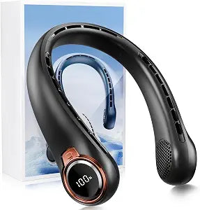 BNBZ Portable Neck Fan,6000mAh Rechargeable Wearable Fan with LED Display,4 Speeds,Up to 15H Runtime,Quiet 360 Airflow Hands-Free Personal Fan for Travel,Work,Gym &Outdoor Use