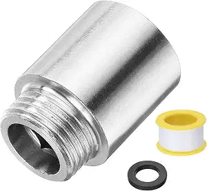 uxcell Shower Head Extension Arm 2 inch Length 304 Stainless Steel Shower Head Extender G1/2 Male to G1/2 Female Thread Straight Pipe Fitting Pipe Extension for Bathroom, Silver Tone
