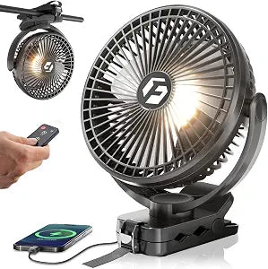 Portable 8'' Clip on Fan,20000mAh Rechargeable Travel Fan with Buckle Clamp