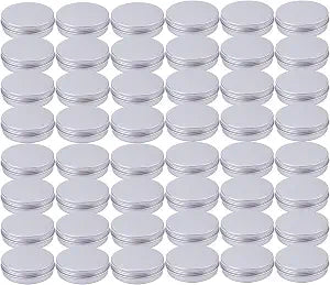 Tosnail 48 Pack 4 oz Round Tins with Screw Lids Aluminum Empty Tins Metal Storage Tin Jars Spice Containers Travel Tin Cans