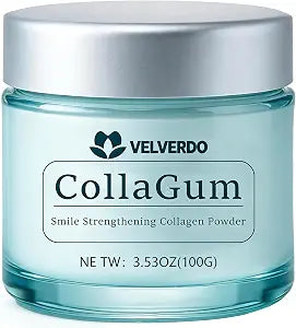 Velverdo Collagen Tooth Powder, Collagen Tooth - Hydroxyapatite Toothpaste Powder, Strengthens Enamel & Gums, Natural Oral Care Formula (1pc)