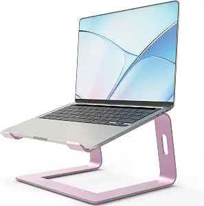 Orionstar Ergonomic Laptop Stand, Aluminum Riser, 10-15.6",Pink