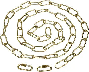 PATIKIL 6ft Lighting Hanging Chain, Metal Looping Chain with Quick Link Screw Lock Connectors for Hanging Plant Pendant Chandelier Light Fixture, Brass