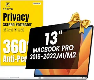 F FORITO 360 Privacy Screen Protector Compatible with MacBook Pro 13 inch (2016, 2017, 2018, 2019, 2020, 2021, 2022, M1, M2), Anti Peeping, Anti Glare and Scratch Resistant Laptop Privacy Screen
