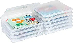 IRIS USA Board Game Storage |Made in USA| Slim Craft Case (10-Pack) - Clear