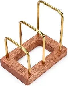 Chopping Board Rack with Wood Base Multi Layer Kitchen Organizer Stand for Cutting Boards Pot Lids, Baking Trays Pans and Plates Cabinet Storage Divider Accessory Home Countertop or Inside Cabinets