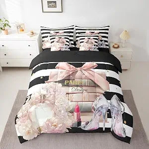 jejeloiu Pink Comforter Set with Sheets Queen Size for Boys Girls Teens