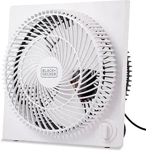 BLACK+DECKER 9-Inch Frameless Box Fan, 3-Speed Settings, BFB09W, White