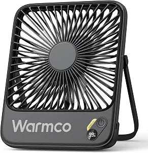 Warmco D3 10000mAh Portable Travel Fan, 7-inch Wide, 10-24H Battery Life