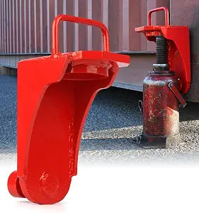 Heavy-Duty Shipping Container Jack Lug with U-Shaped Handle, Storage Container Leveler Booster, Red