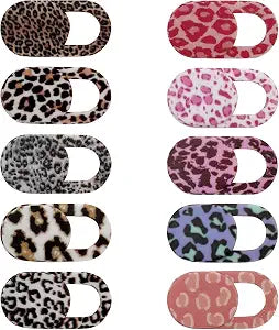 Leopard Print Webcam Cover Slide, Stylish Camera Privacy Blocker for Laptops, Phones & Tablets, Ultra-Thin Multi-Color Webcam Protection Stickers(10PCS,Mutilcolor)