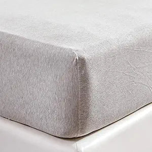 PURE ERA Jersey Knit Cotton Fitted Bottom Sheet ONLY (No Flat Sheet or Pillow Cases) Deep Pocket Up to 15" to 20" Ultra Soft Comfy Breathable Beige King