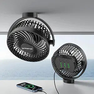 Magnetic Cruise Ship Approved Fan, 12000mAh Battery Operated Travel Fan with 3 Speeds, LED Lantern, Timer, Magnetically Sticks on Cabin Ceilings and Walls, Cruise Essentials 2026