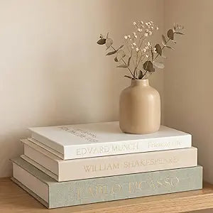 Decorative Books, 3Pcs Faux Books for Coffee Table & Shelf Decor