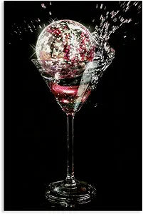 Disco Cocktail Glam Still Life, 20 x 30 Inch Canvas Wall Art