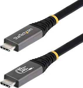 StarTech 1.5ft/45cm USB-C to USB-C USB4 Cable, 80Gbps, 240W PD, 8K, Black