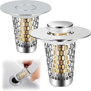2Pack Bathroom Sink Stopper for 1-1.50in (Silver)