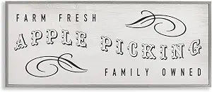 Farm Fresh Apple Picking Harvest Sign, 13 x 30 Inch Framed Gicle Print