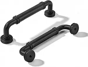 khtumeware 5 Pack 3 Inch Solid Zinc Alloy Matte Black Cabinet Pulls