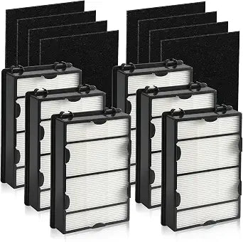 DerBlue 6PCS HAPF600 Filter Replacement and 8PCS pre filter Compatible with Holmes Air Purifier HAPF600 HAPF8650 HAP615 HAP625 HAP650,Replacement Air Filter Part # 600, 600D, 600D-U2