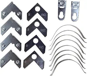 1 Set (18Pcs) Professional L Shaped Right-angle Photo Frame Hardware Set Metal Picture Hangers Kit Flate Plate Turn Fastener Tapped Connection Spring Clip Bracket Corner Gasket Hanging Hook