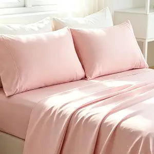 Mohap ���Luxury Full Size Bed Sheet Set 4 Pieces - Double Brushed Microfiber, Fade Resistant - Soft Breathable All Season Cooling - Pink