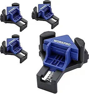WORKPRO Corner Clamps for Woodworking, 4-Pack Adjustable Right Angle Clamps
