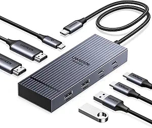 UGREEN USB C Docking Station Dual Monitor, 7-in-1 Aluminum Dock with 2xHDMI