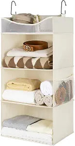 StorageWorks 3-Shelf Hanging Closet Organizer with Half Compartment