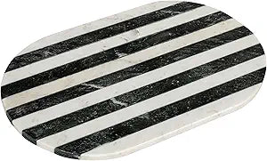Bloomingville Black & White Striped Marble Cutting Board