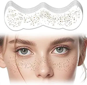 12PCS Glitter Freckles,Brown Freckles Face Tattoos Stickers for Women
