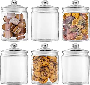Maredash Glass Jars 32oz, Candy Jar with Lid 6 Pack