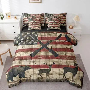 Erosebridal Bear Elk Shotgun 7 Piece Bedding Set Full Mallard Duck Hunting