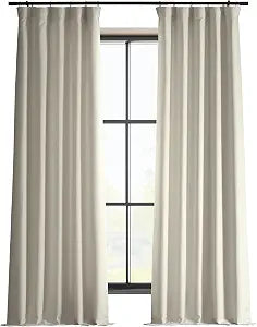 Italian Faux Linen Curtains (1 Panel) - 50W X 120L, Parchment Cream