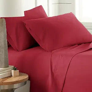 Microfiber Queen Sheets Set 14 Inch Deep Pocket Soft 3 Piece Chili Pepper